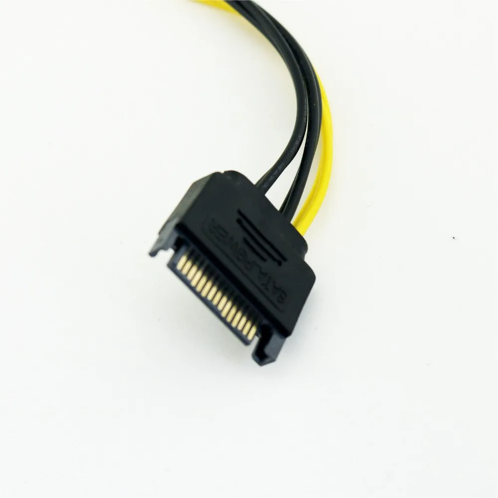 20 шт. SATA 15 Pin папа к PCI E Express 6 + 2 8 Женский видео адаптер питания Соединительный