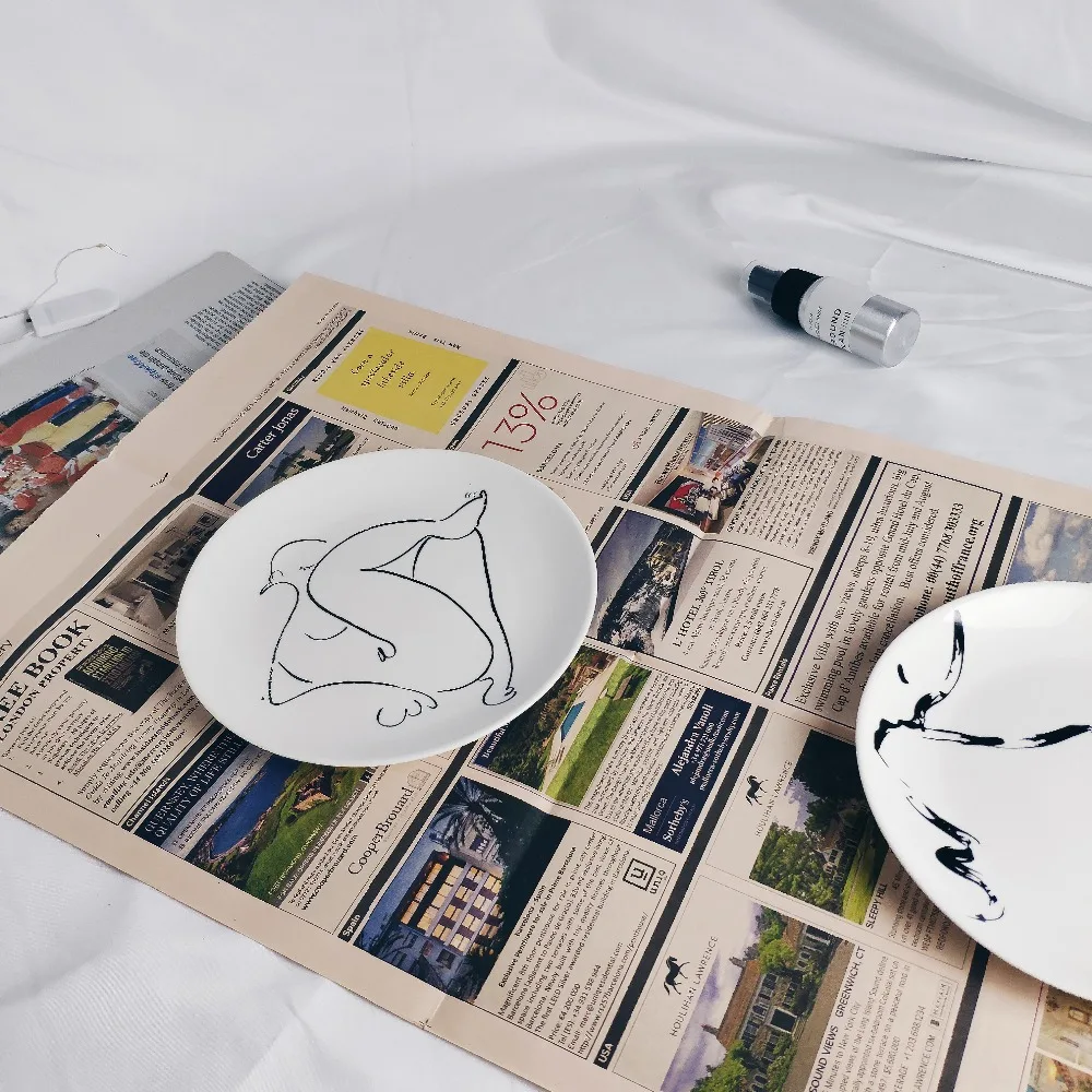 KING делает-Обычный белый Китай лоток фарфоровые тарелки керамики торт блюдо crystal