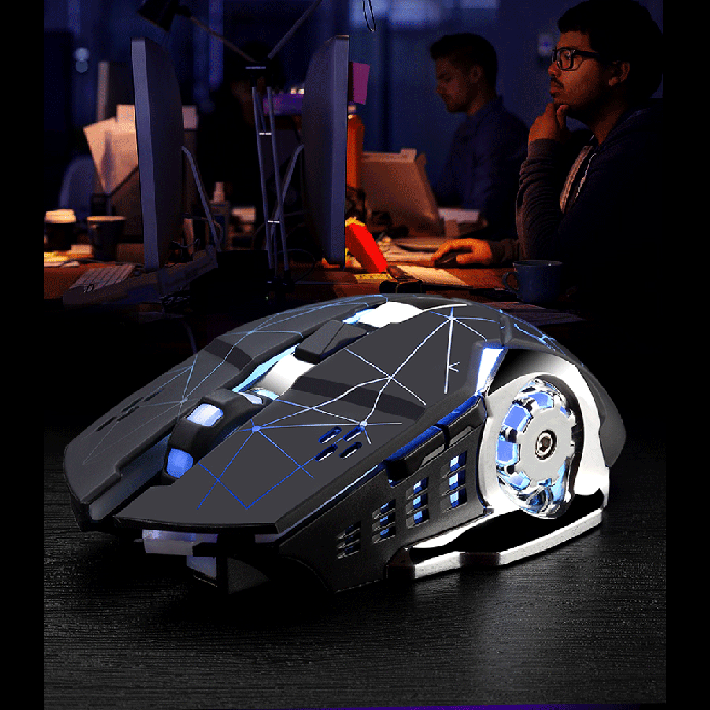 Беспроводная игровая мышь Warwolf Q8 с 6 кнопками, usb-приемник с подсветкой, игровая мышь для геймера, ноутбука, компьютера