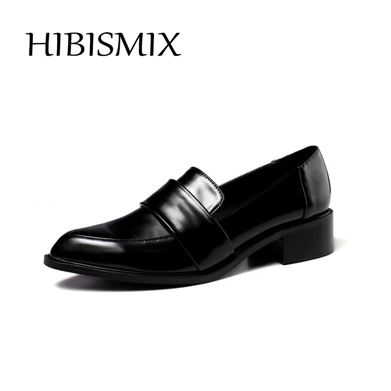 

HIBISMIX Black Women's Loafers 2021 Spring Women Slip On Flats Ladies Pointed Toe Casual Shoes Chaussure Femme 1265