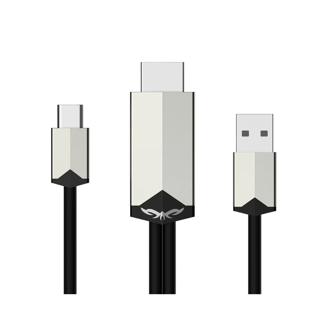 TC02 Mirascreen usb type C к HDMI 4 K кабель Ультра HD конвейер адаптер HDTV видео 2 м Thunderbolt 3 для Huawei