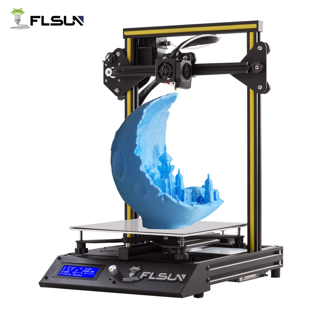 Металлический Flsun-F4 3d принтер высокой точности предварительной сборки большого размера FLSUN 3d принтер с подогревом кровать с sd-картой один рулон нити