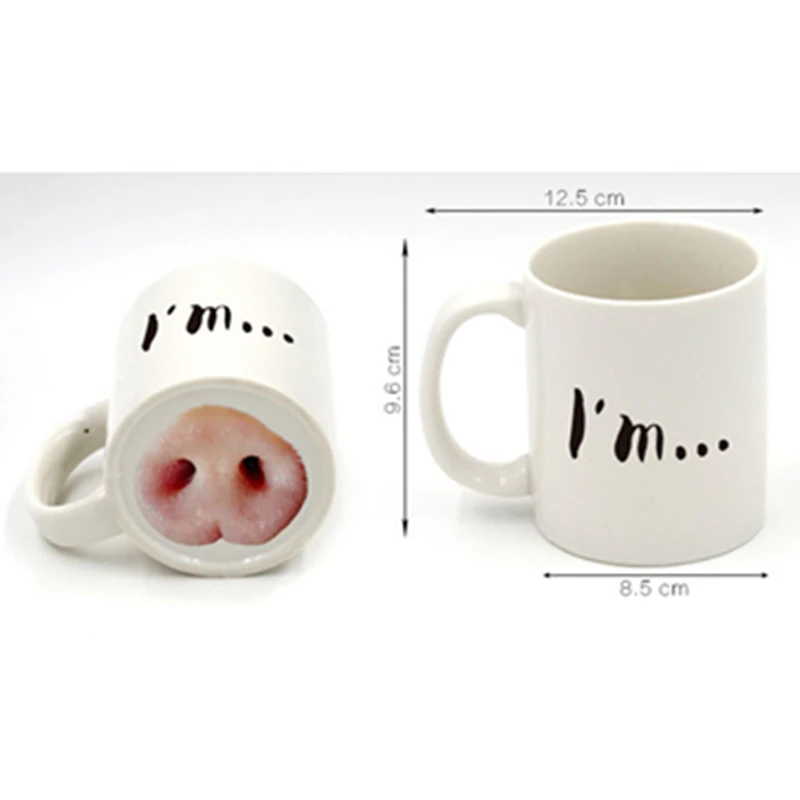 Керамическая кружка VILEAD забавная для носа I am Pig новинка фарфоровая молока чашка