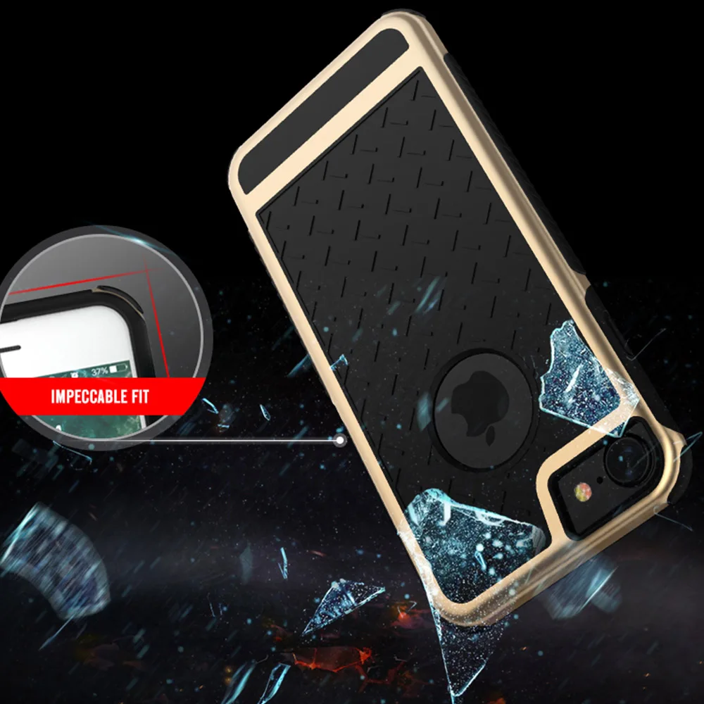 KISSCASE Men Armor Case For iPhone 6 6S 7 Plus Plastic Soft TPU Phone Shell 5 5S SE Plain Bumper Back Cover Coque |