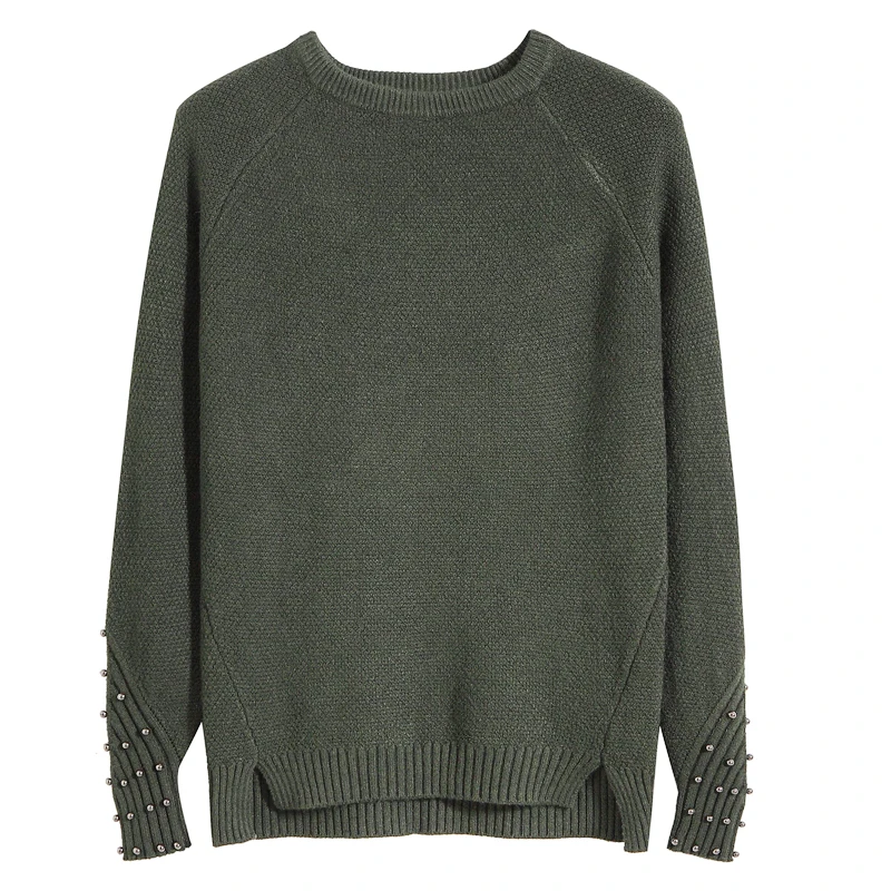 Свитер из грубой шерсти зимний свободный вязаный подходящий ко всему 2021 | Женская