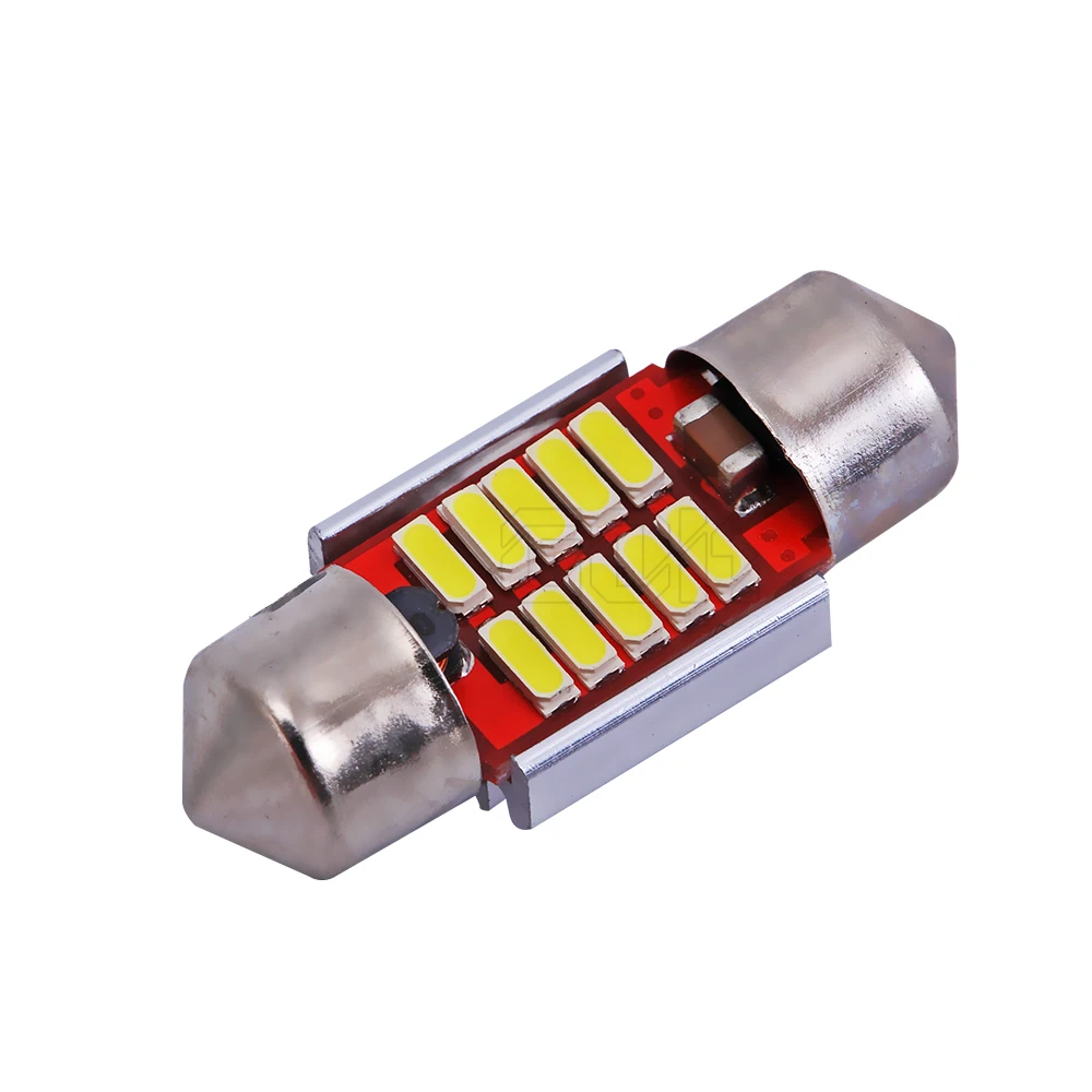 100 шт. светодиодная купольная гирлянсветильник smd 10Led без полярности Canbus c5w 31 мм