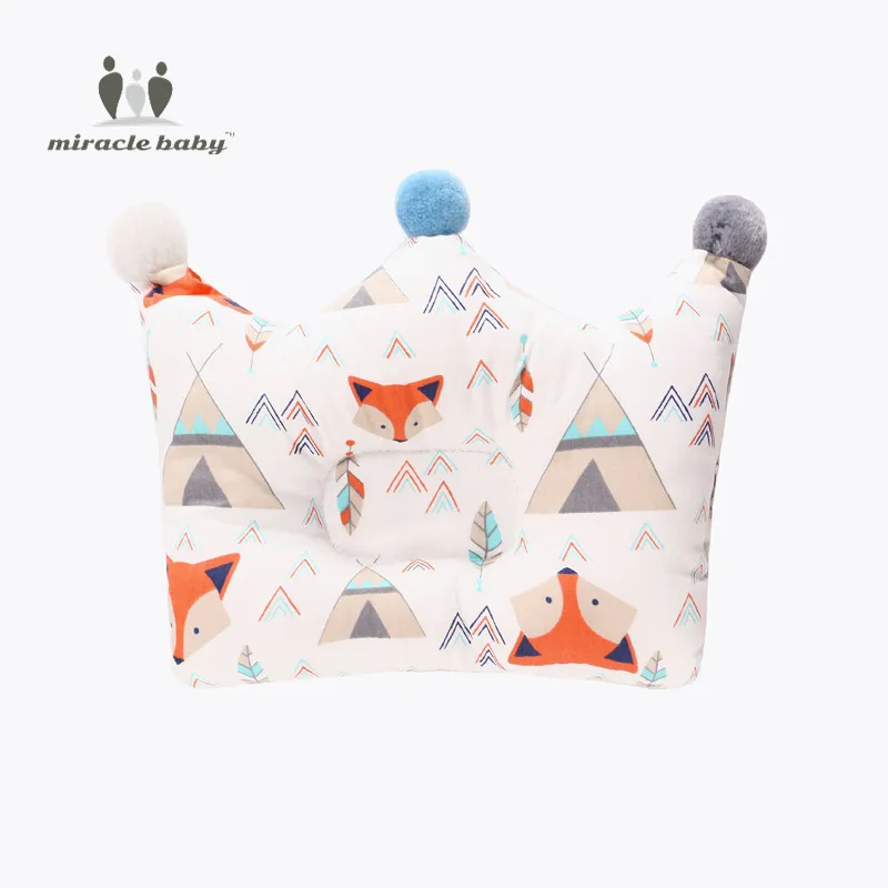 Orange fox Чудо-формовочная хлопковая Подушка для кормления, предотвращающая появление плоской головы, милая подушка в форме короны для младенцев, спальное постельное белье для новорожденных - Цвет: Orange fox