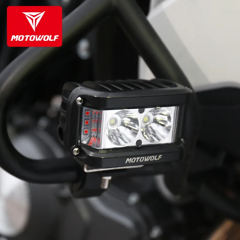 MOTOWOLF 12v-72v 20W LED Spot Light Motorcycle ATV Boat Off Road Waterproof Headlight with switch and Bracket For Honda Yamaha |