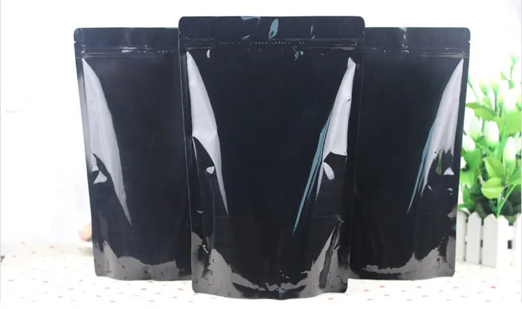 Mylar мешок молния замок Алюминиевая фольга черный 50 шт 18 см x 30 7 1 ''X11.8 пластик Bopp