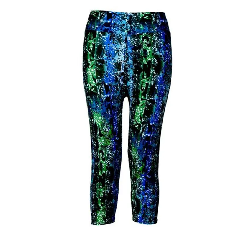 Летняя модная Женская высокая талия Фитнес Спортивные Леггинсы для йоги штаны