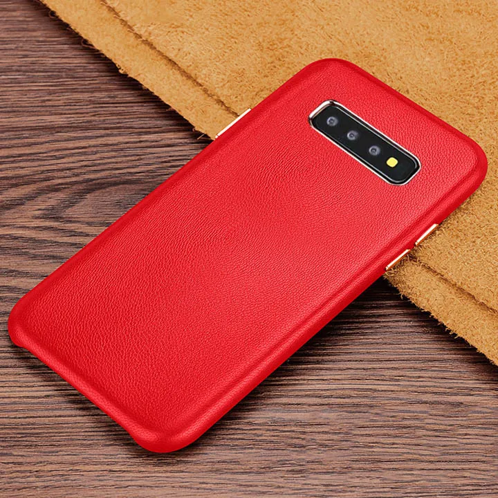 Red Для samsung S10 плюс чехол Роскошный тонкий из мягкой натуральной кожи защитный чехол для телефона для samsung S10 S10E чехол - Цвет: Red