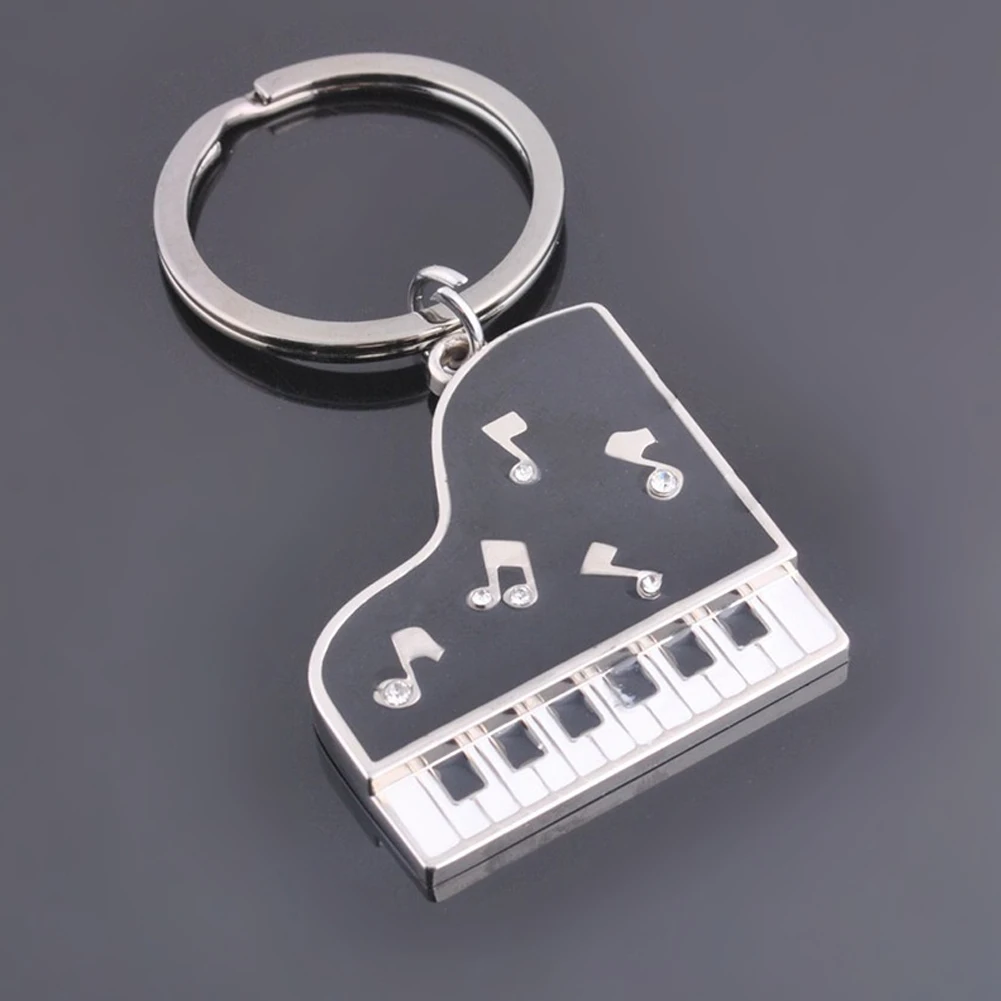 Hot Sale Mini Metal Keychain Music Novelty Items Gifts Drill Glue Piano Key Ring Car Hey Chains Pendant for Women Men &amp | Украшения и