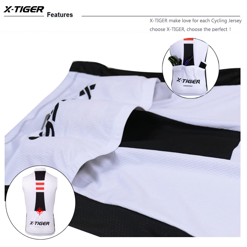 

X-Tiger 2020 Pro Cycling Shirt Summer 100% Polyester Sleeveless Cycling Jersey MTB Racing Bike Cycling Sportswear For Men