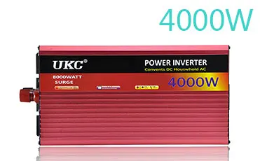 Автомобильный преобразователь мощности UKC 2000 Вт, 3000 Вт, 4000 Вт, 12 В постоянного тока в 220 В переменного тока, 50 Гц, с полной защитой, с USB-адаптером для зарядного устройства
