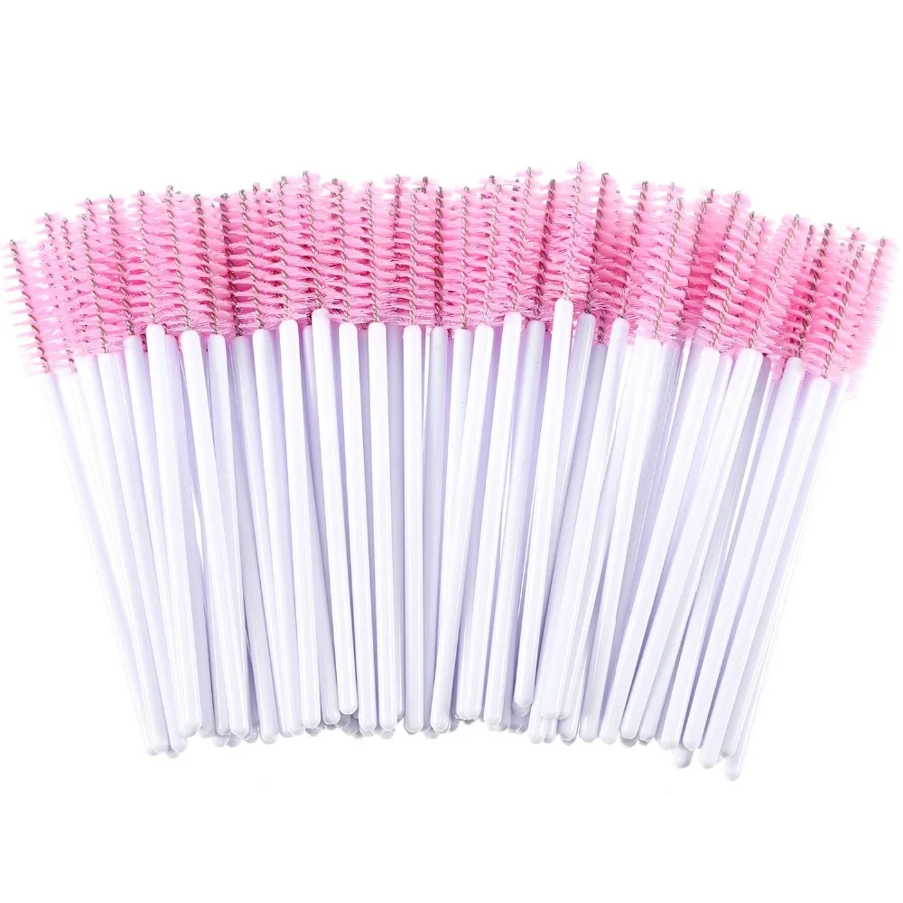 

500 шт., одноразовые аппликаторы для туши для ресниц с белой ручкой