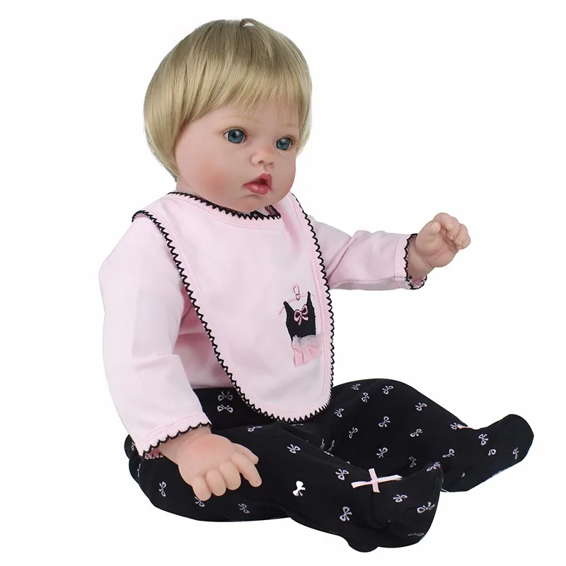 50cm Blond boy girl silicone reborn Baby Doll Simulation Newborn Kid Reborn babies dolls fashion Model High Quality toys | Игрушки и