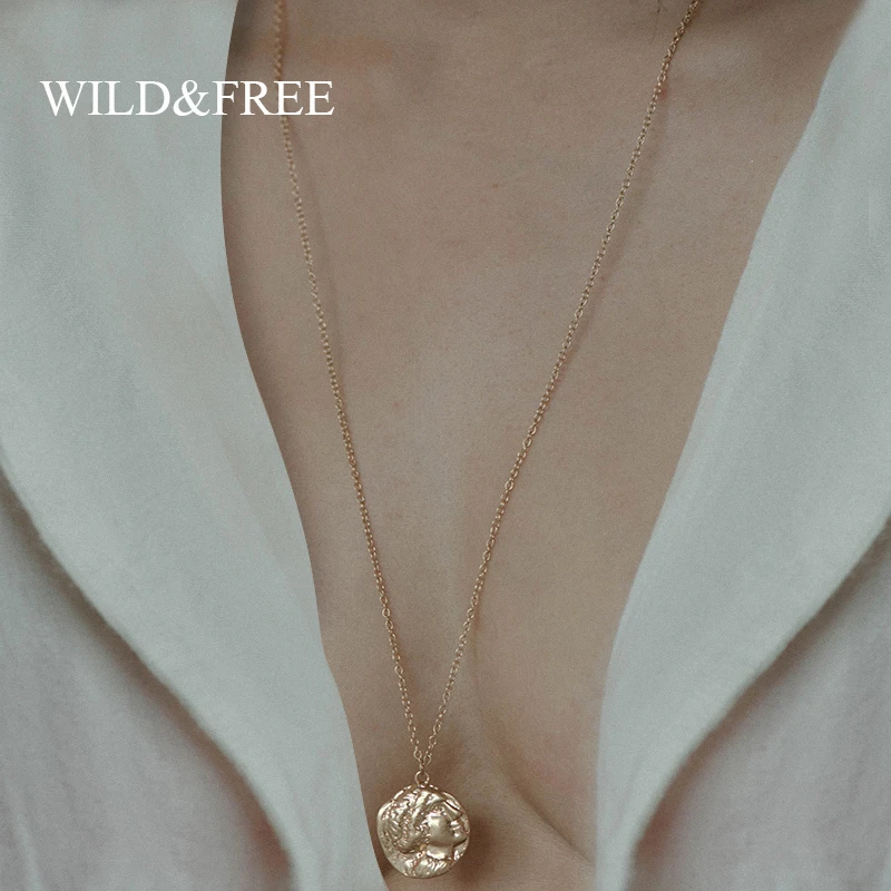 Wild & Free старинных золотых Цвет для женщин с рисунком головы Подвески Простой в