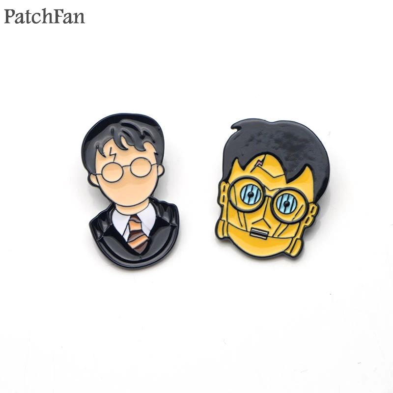 Patchfan робот роль в фильме C-3PO цинка значки в виде галстука рюкзак одежда броши для мужчин и женщин украшение на шляпку для значков медалей A0762