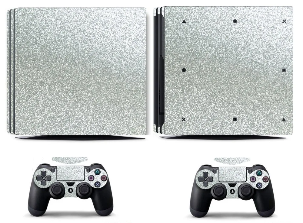 Блестящая серебряная блестящая наклейка для Sony PS4 PRO PlayStation 4 и 2 контроллера