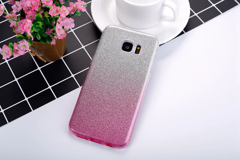Чехол OLOEY для Funda samsung Galaxy S6 S7 Edge S8 S8 Plus S5 Note 8 5 4 чехол 2 слоя Блестящий сверкающий Мягкий ТПУ силиконовый чехол
