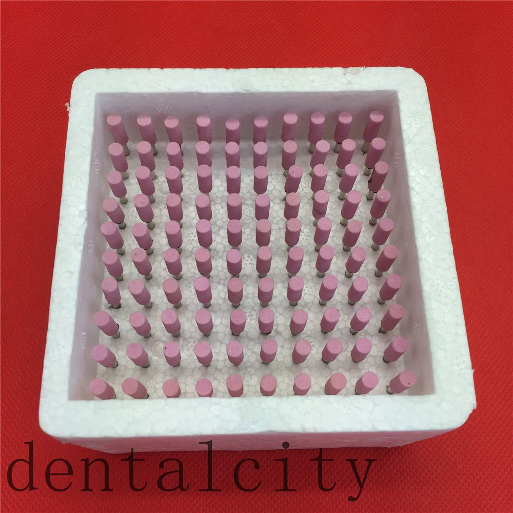 100pc cylinder Pink 100 шт цилиндрический гравий керамический толстый установленный точечный полировщик боров 2,35 мм стоматологическое лабораторное оборудование - Цвет: 100pc cylinder Pink