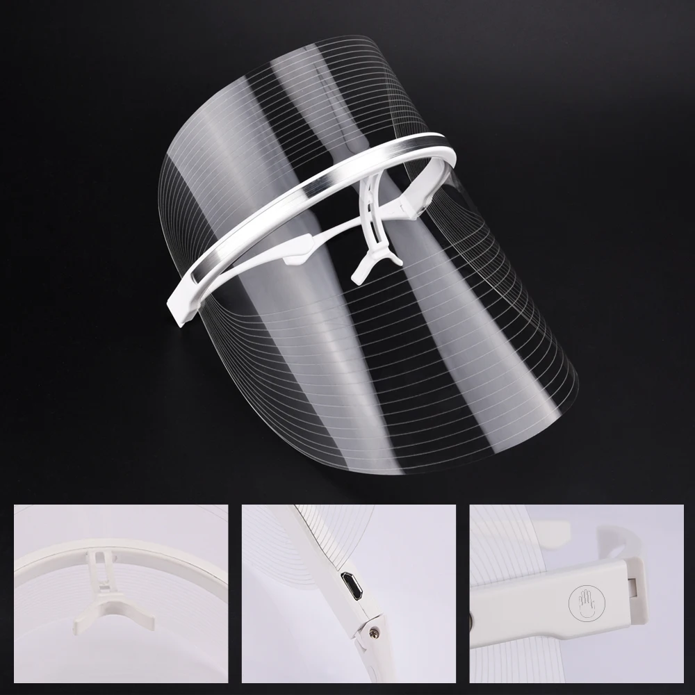 USB, 3 цвета, светодиодный, терапевтический, корейский, для лица, для красоты, фотон, светодиодный, маска для лица, красный, синий, желтый, светильник, Омолаживающая, для ухода за кожей