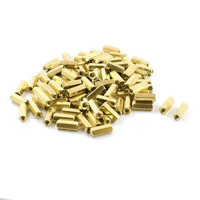 

100Pcs M3x12mm Female Thread Dual Ends Brass Standoff Hexagonal Nut Spacer
