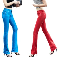spring and autumn new pants slim fashion pants candy color elastic trousers large size leisure micro flare pants tb7805
