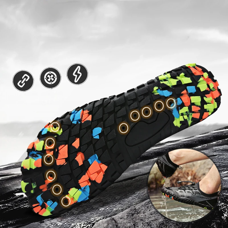 Водонепроницаемая обувь Летние кроссовки мужские пляжные сандалии прогулочная