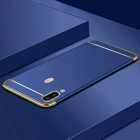 Koosuk, матовый чехол для samsung A30 A20, Роскошный Жесткий PC защитный чехол на заднюю панель для samsung Galaxy A20 A30, тонкий позолоченный чехол - Цвет: Синий