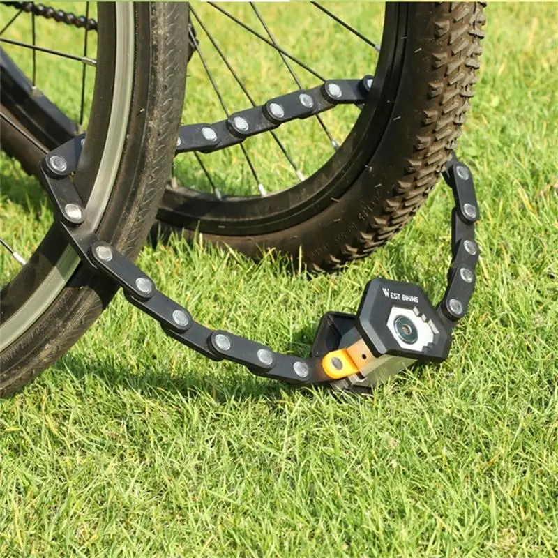 Складной Замок для велосипеда Противоугонный стальной дорожный MTB с кнопками