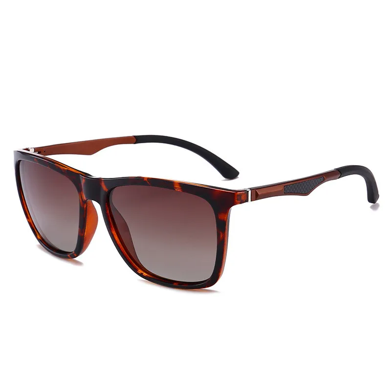 Коричневый Бренд Chashma, унисекс, Ретро стиль, алюминий+ TR90, солнцезащитные очки, поляризационные линзы, винтажные очки, аксессуары, солнцезащитные очки для мужчин/женщин, P536 - Цвет линз: Коричневый