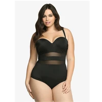 4xl plus size swimwear one piece swimsuit women white large black sheer female push up big chest work solid one piece suits 2xl