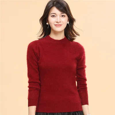 Red wine Suéter de cachemira de gamuza pura súper Калида y suéter de mujer suéter de otoño e invierno suéter de cuello alto para mujer - Цвет: Red wine
