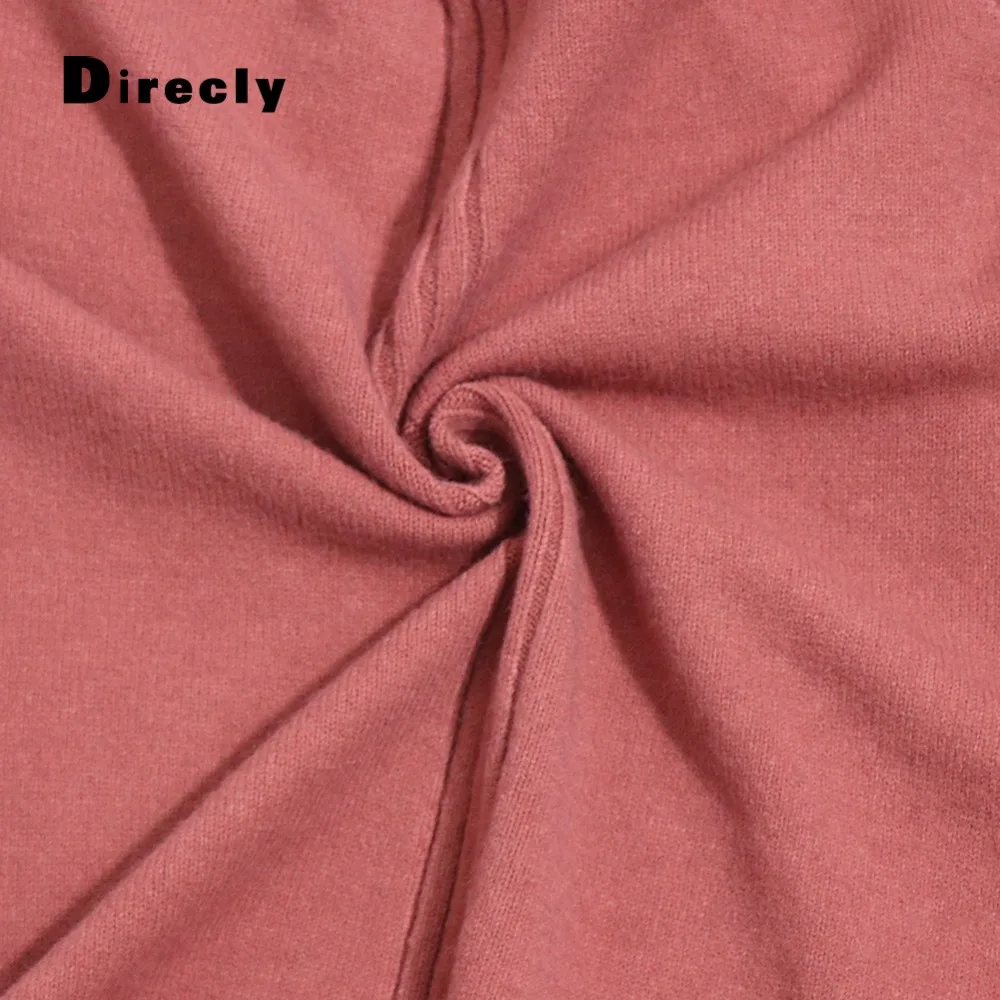 

Direcly2018 autumn and winter solid color new ladies knit striped sweater women's warm long-sleeved casual wild pullover sweater