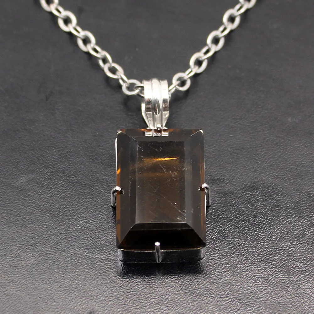 Новое поступление нежный дымчатый Topaz925 серебро амулеты кулон серьги комплект