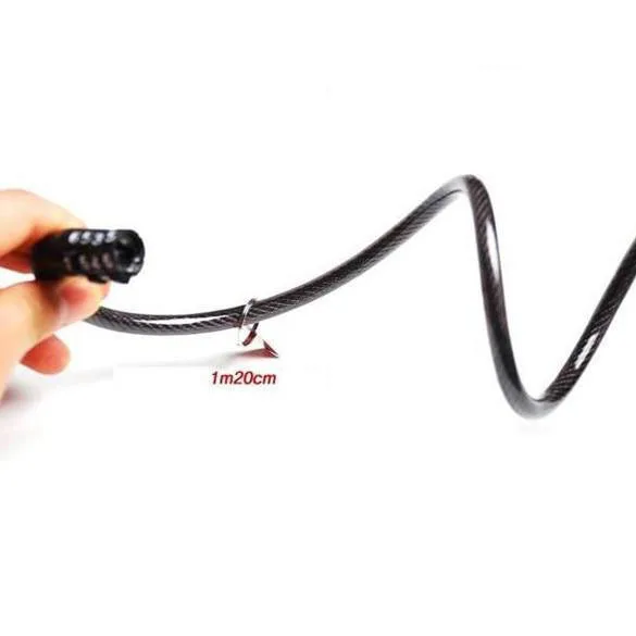 Велосипедный комбинированный кабель с 4 цифровыми кодами и паролем TY532 1200 мм для