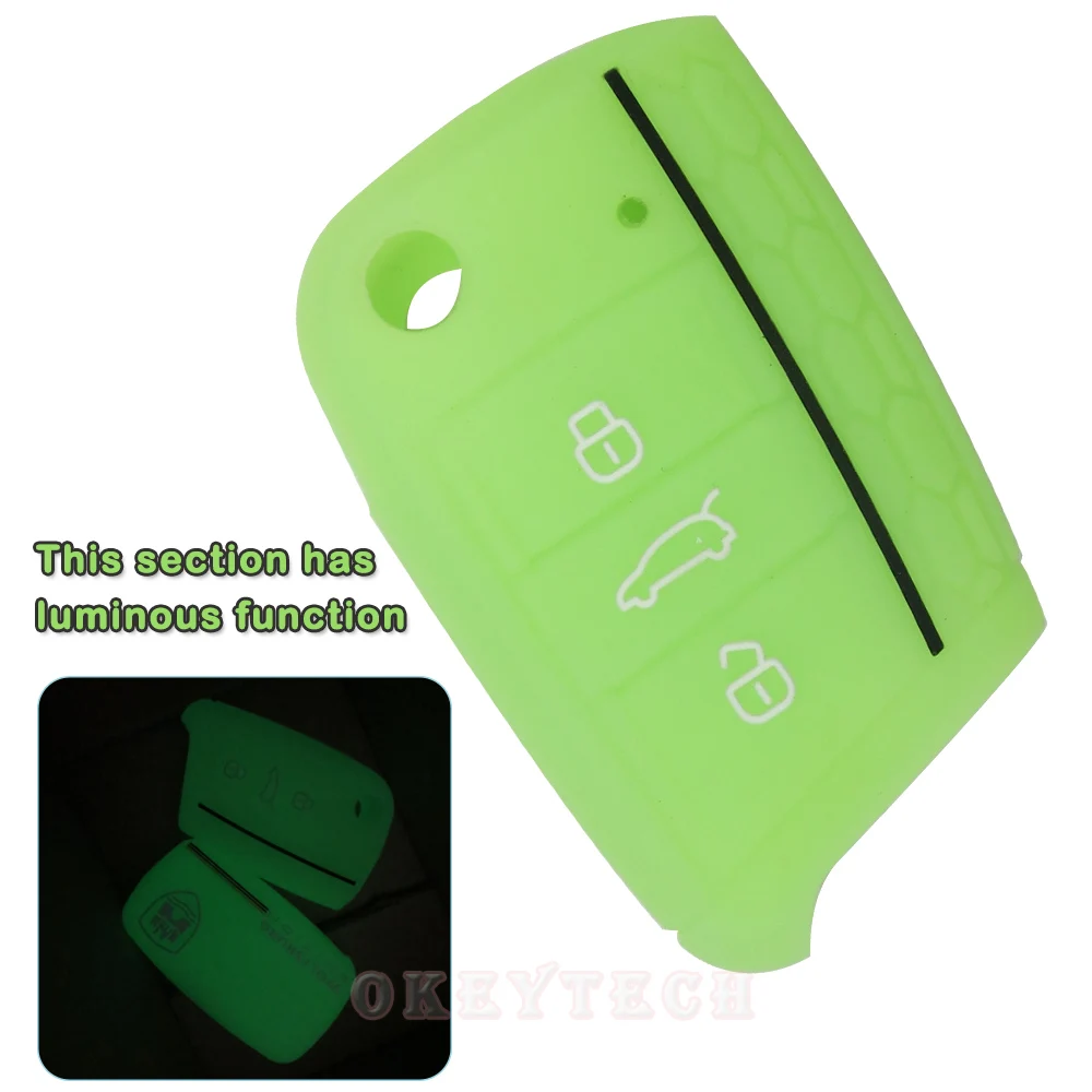 Брелок OkeyTech из силиконовой резины защитный чехол силикагеля с 3 кнопками для VW key