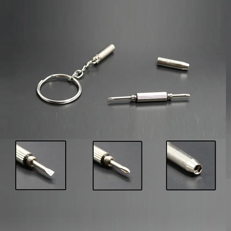 Cool Sliver Mini Multifunction Home Screwdriver Keychain Portable Combination Repair Tool Key Chain Utility Pocket Accessories | Украшения