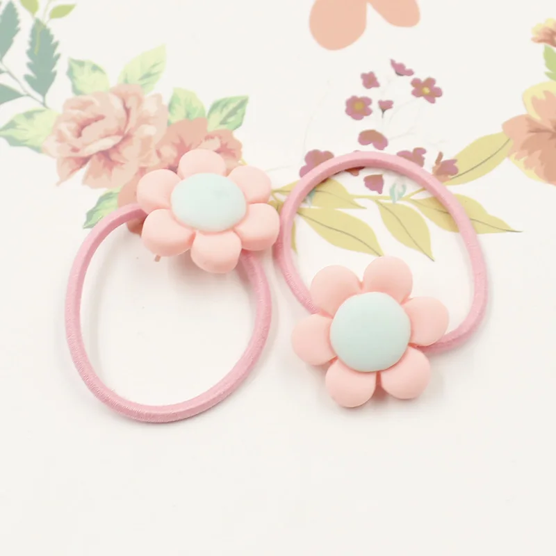12PCS Pink Flower 2 12 шт./лот 3 см Детские резинки для волос аксессуары для волос модные милые резинки для волос Веревка для девочек детские головные уборы - Цвет: 12PCS Pink Flower 2