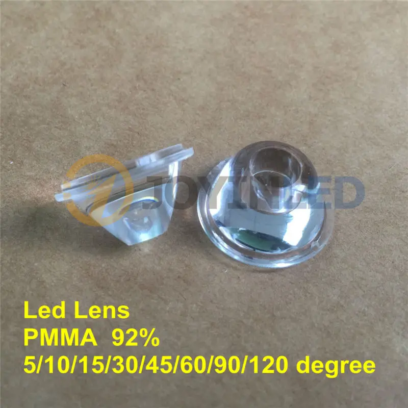 100pcs 1w 3w High Power frosted surface led lenses 20mm pmma optical lens angle 5 10 15 30 45 60 90 120 degree | Инструменты