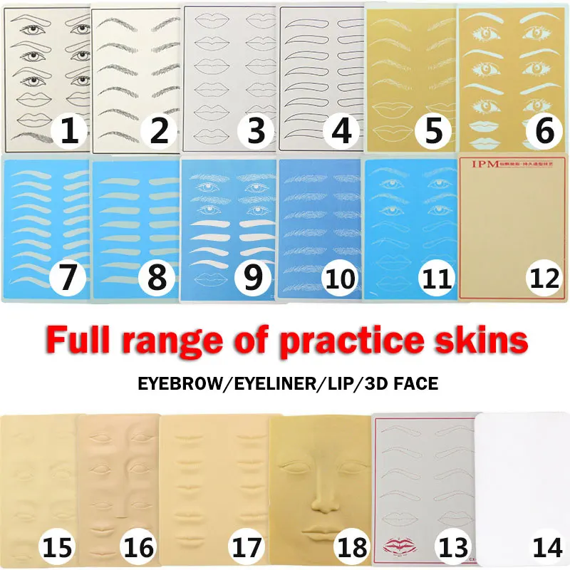 

All series Permanent Makeup Eyebrow Lips beginner Training Skin Blank Tattoo Practice Skin Sheet 20 x 15cm