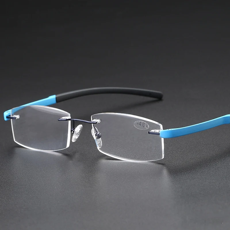 

QIFENG Reading Glasses Men Women Rimless Diopter Presbyopic Eyeglasses Male Women Eyewear +1.0+1.5+2.0+2.5+3.0+3.5+4.00 QF229
