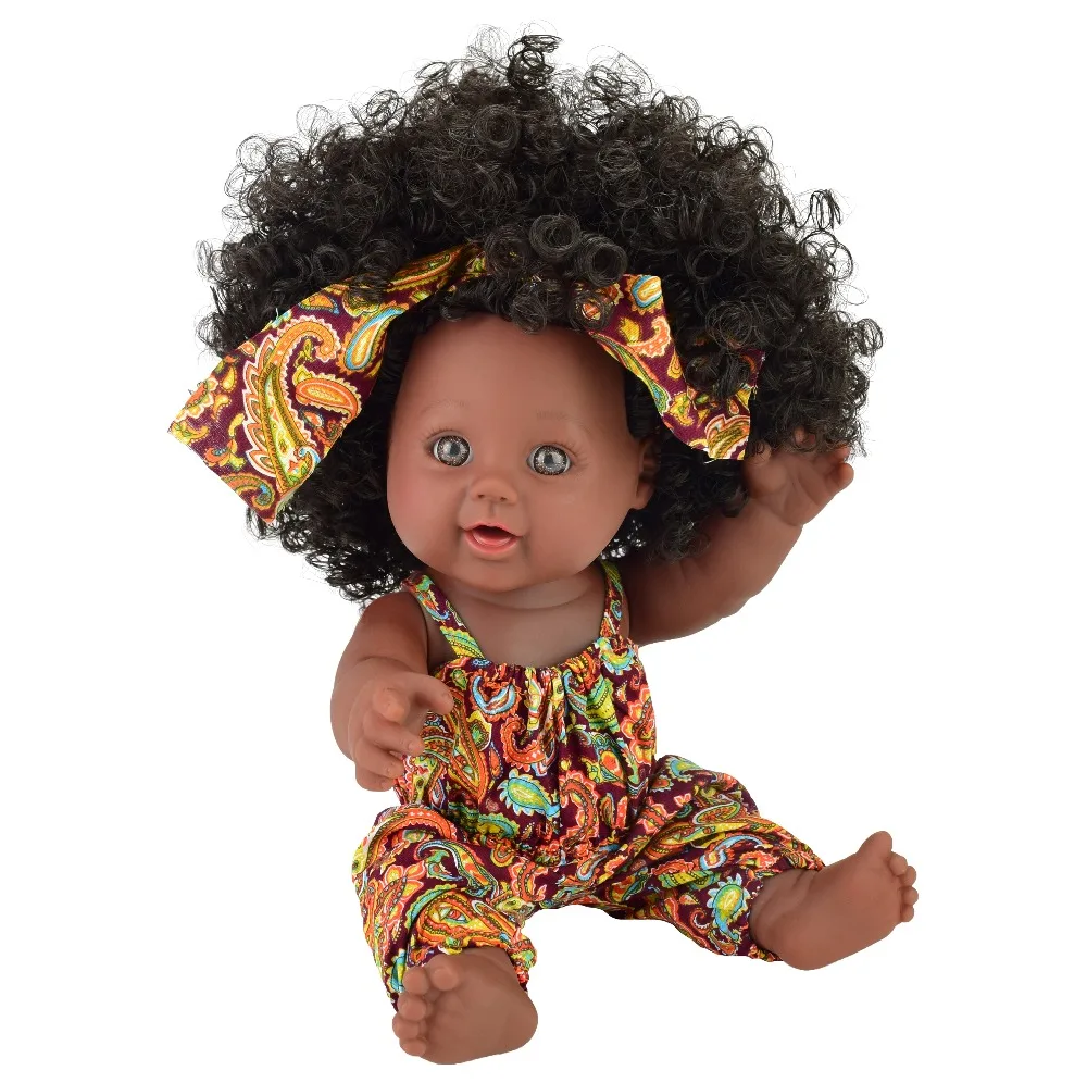 Кукла для афро волос виниловая reborn девочек черная кукла новорожденных Рапунцель
