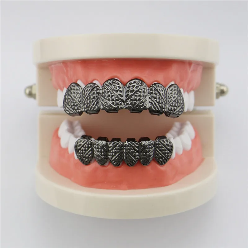 Хип-хоп золотые грили верхние и нижние зубы Grillz Хэллоуин VampireTeeth шапки Косплей стоматологические грили рот ювелирные изделия подарок XHYT1006