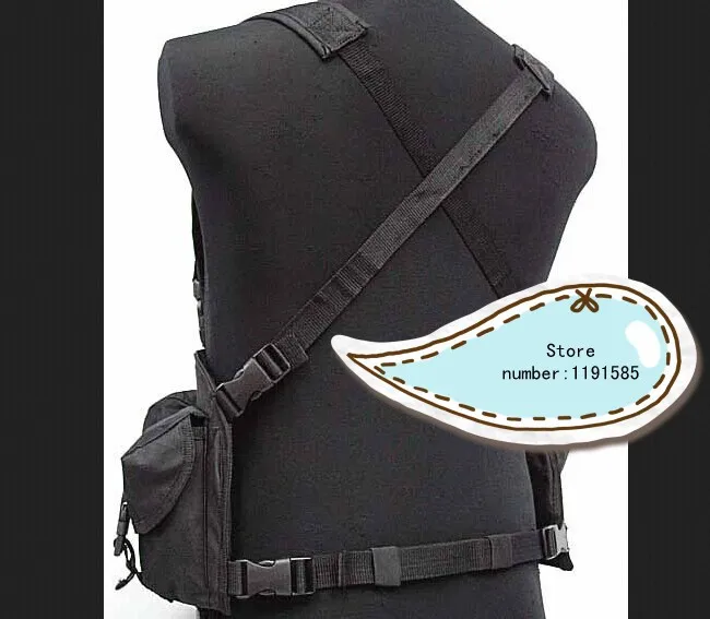 

Outdoor tactical ride AK multi-pocket magazine chest rig carry cs vest Black
