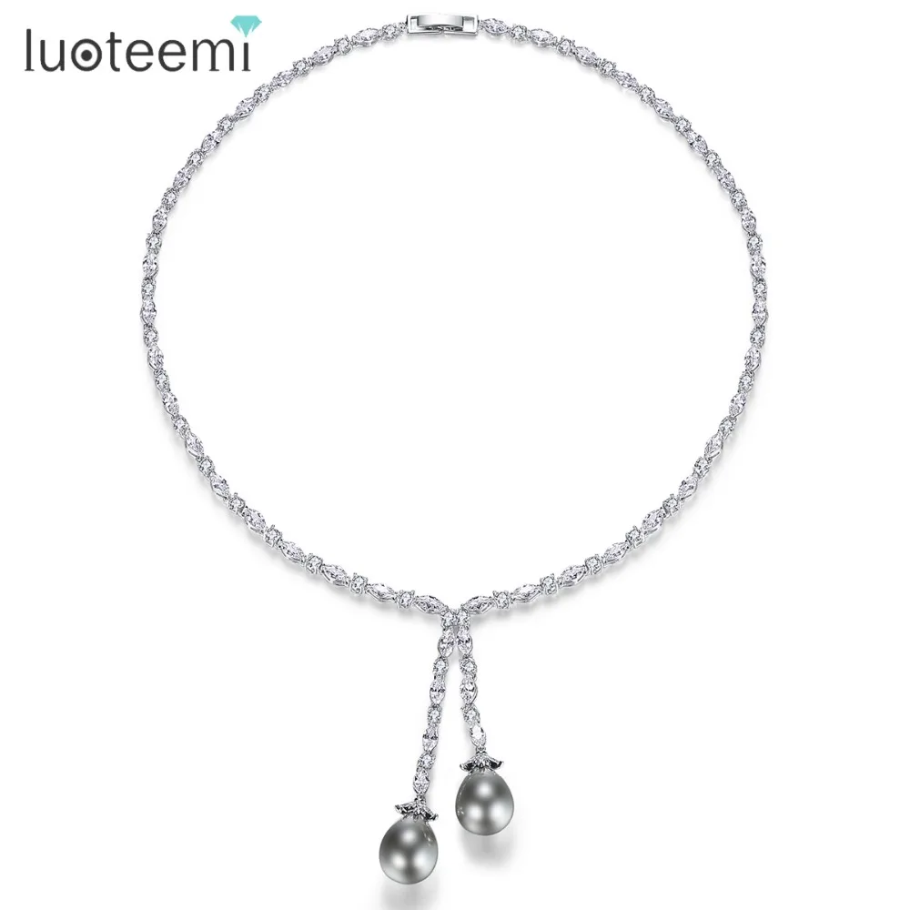 Luoteemi Новый Винтаж Цепочки и ожерелья Круглый овальный камень cz цепи двойной