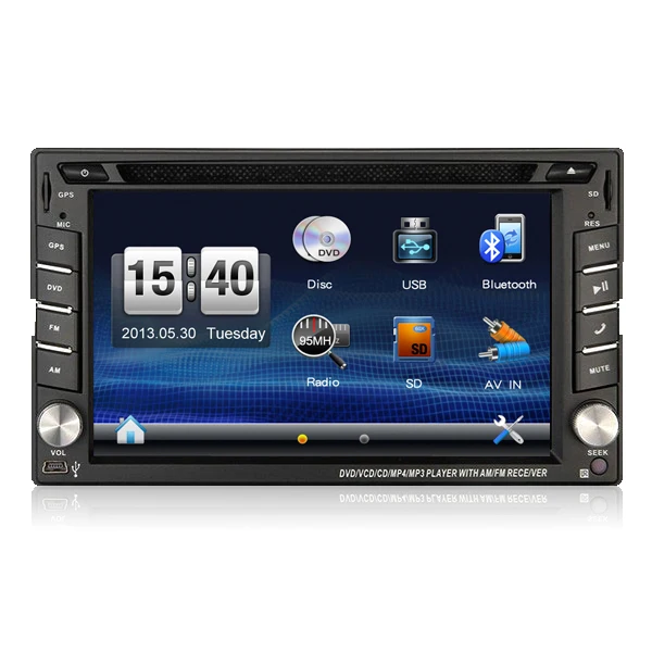 Универсальный 2 Din 6 "в тире Автомобильный dvd плеер gps/радио/FM/USB/SD/Bluetooth/tv HD