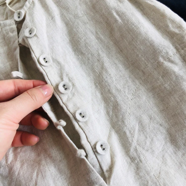 Новинка лета 2021 детские комбинезоны унисекс льняные в Корейском стиле без