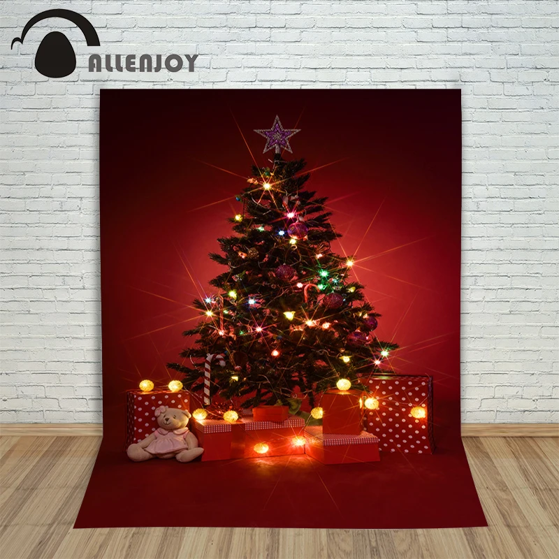 Рождественская елка фон для фотосъемки Рождество Зима Красный Новый год